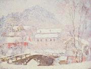 Claude Monet Sandvicken Village in the Snow oil on canvas